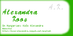 alexandra koos business card